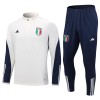 Italie Quarter Zip Ensemble Sweat d'Entraînement 2023-24 Blanche Pour Homme